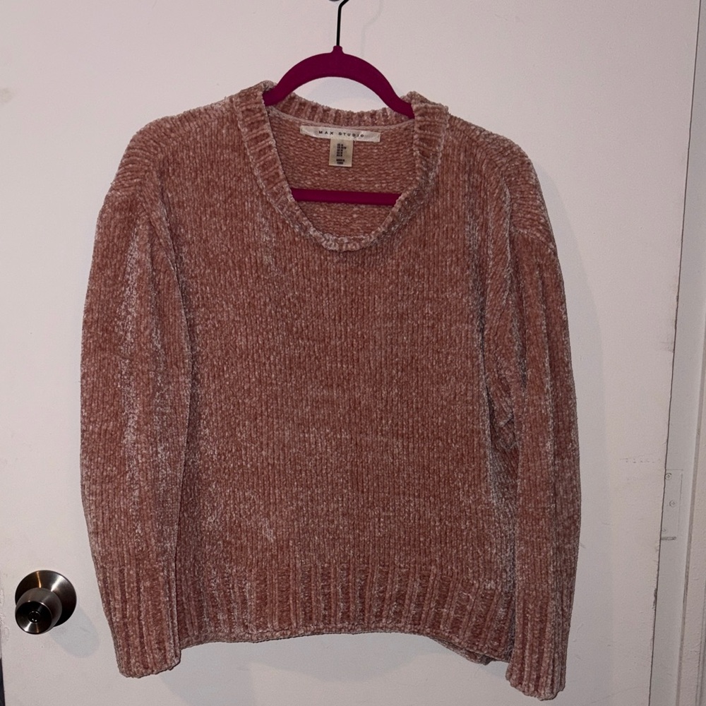 Max Studio Chenille Sweater - Warm Brown